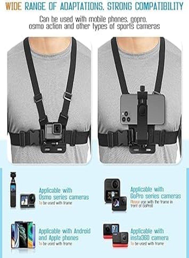 SUPERNIC Universal Phone Chest Mount Harness, Adjustable Smartphone Holder, Black - Image 5