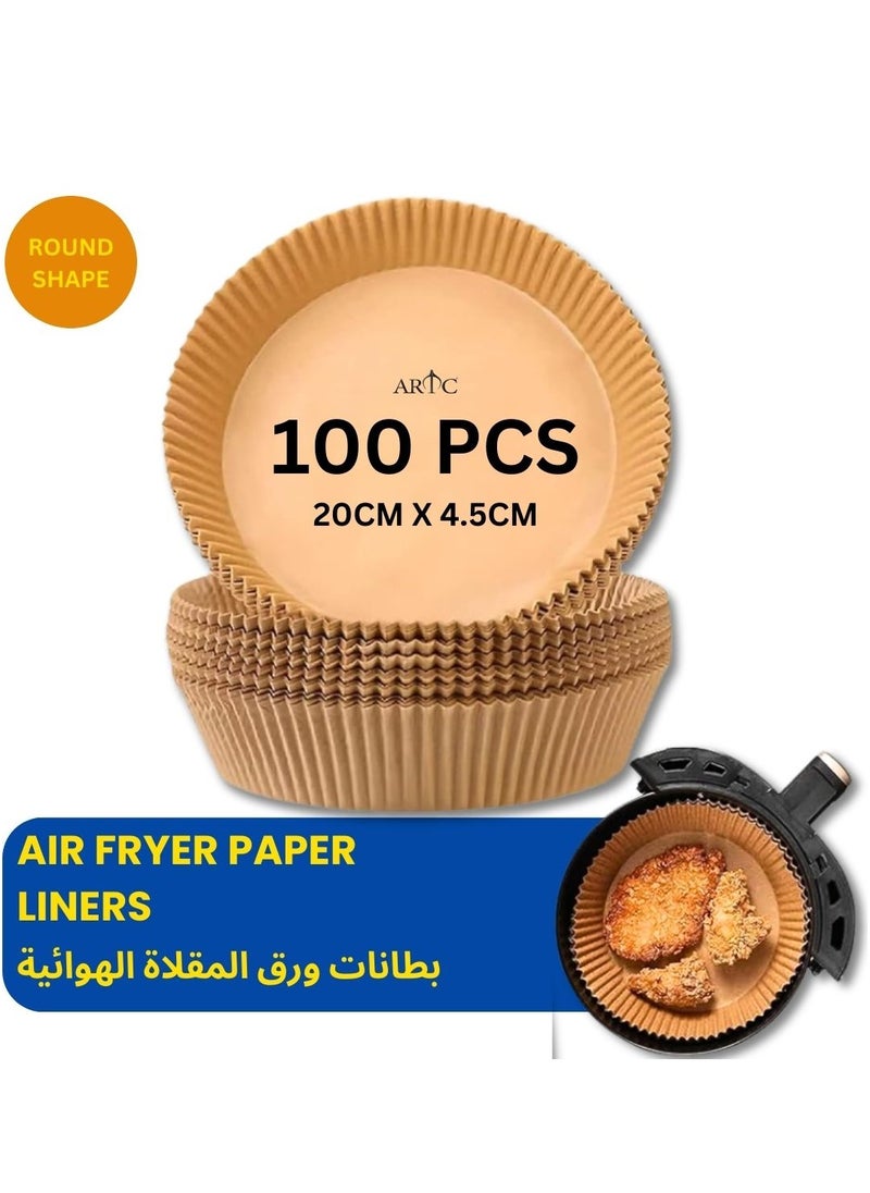 ARTC ARTC Air Fryer Disposable Food Grade Paper Liner And  Non-Stick Oil Resistant Microwave And Oven Parchment For Baking And Roasting Round Shape 20cm  - Image 1