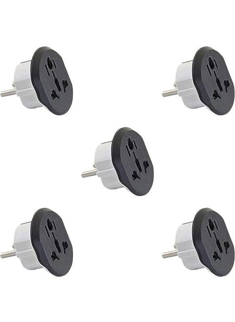 5 Pcs Travel Adapter, Plug Adapter, Universal Adapter USA, Australia, UK, Europe, Travel conversion EU Plug, Compact size. Compatible with plug types. Type A,B,C,D,E,F,G,I,J,K,L. ((Pack of 5))