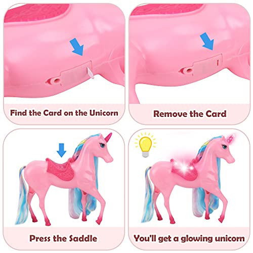 BETTINA Magical Light Unicorn Princess Dolls Set, Unicorn Toys for Girls, Horse Toy with Mane and Tail, Princess Toys, Unicorn Gifts for Girls - Image 5