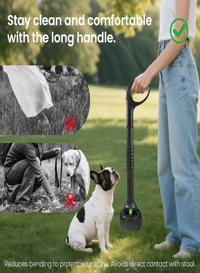 NYEONHRT 28 Inch Handle Dog Pooper Scooper Portable with Bag Attachment, One Handed Foldable Design, Includes 120 Biodegradable Waste Bags and Dispenser for Grass Yard Gravel Cleanup - Image 4