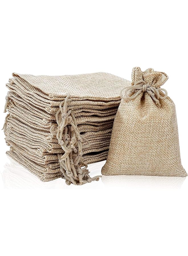 MARKQ Burlap Bags With Drawstring 17 X 23 Cm Hessian Jute Bags For Birthday Gifts Wedding Party Favors Candy And Jewelry Pouches Pack Of 12 - Image 1