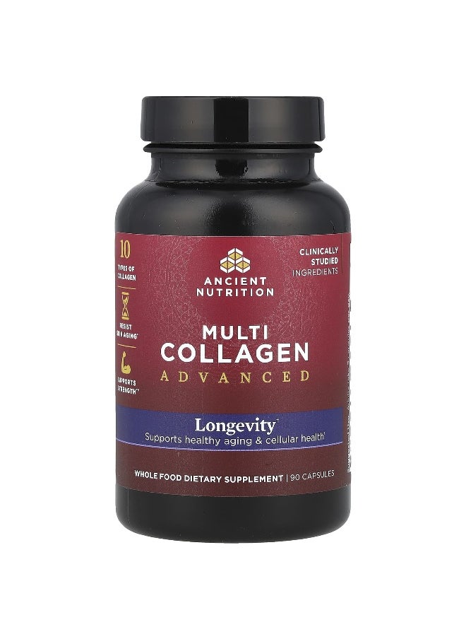 Ancient Nutrition - Ancient Nutrition, Multi Collagen Advanced, Longevity, 90 Capsules - Image 1