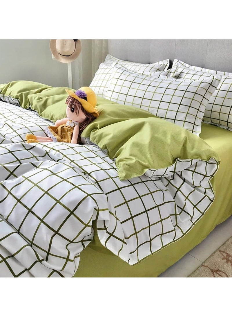 عام “طقم ملاءات من 4 قطع، مجموعة أغطية لحاف ناعمة من القطن، بدون لب، تحتوي على 1 غطاء لحاف بحجم 200 * 230 سم و1 ملاءة و2 غطاء وسادة.” - Image 4