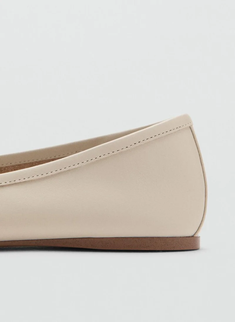 MANGO  Leather ballet flats with bow for Women | Best Price UAE