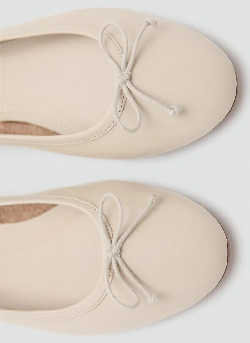 MANGO  Leather ballet flats with bow for Women | Best Price UAE