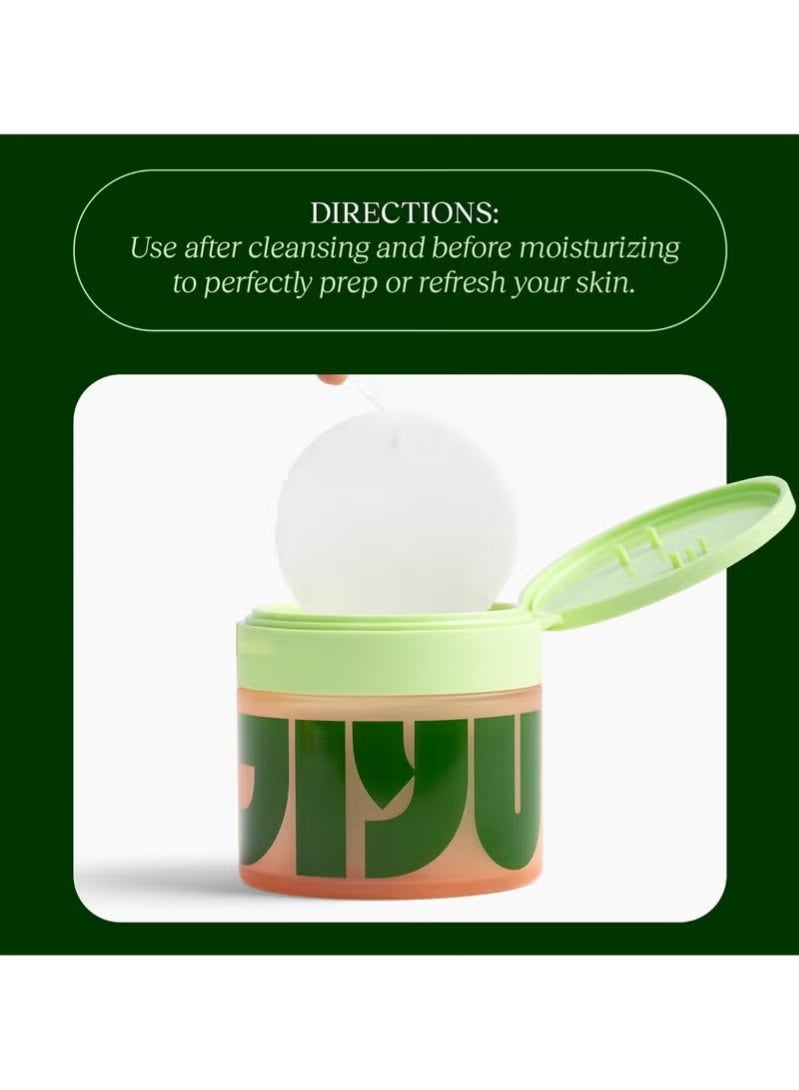 Jiyu Skin Cell Renewal and Rejuvenation Toning &Brightening Face Pads Antioxidante Rich Dermatologically Tested - 100 Pads - Image 3