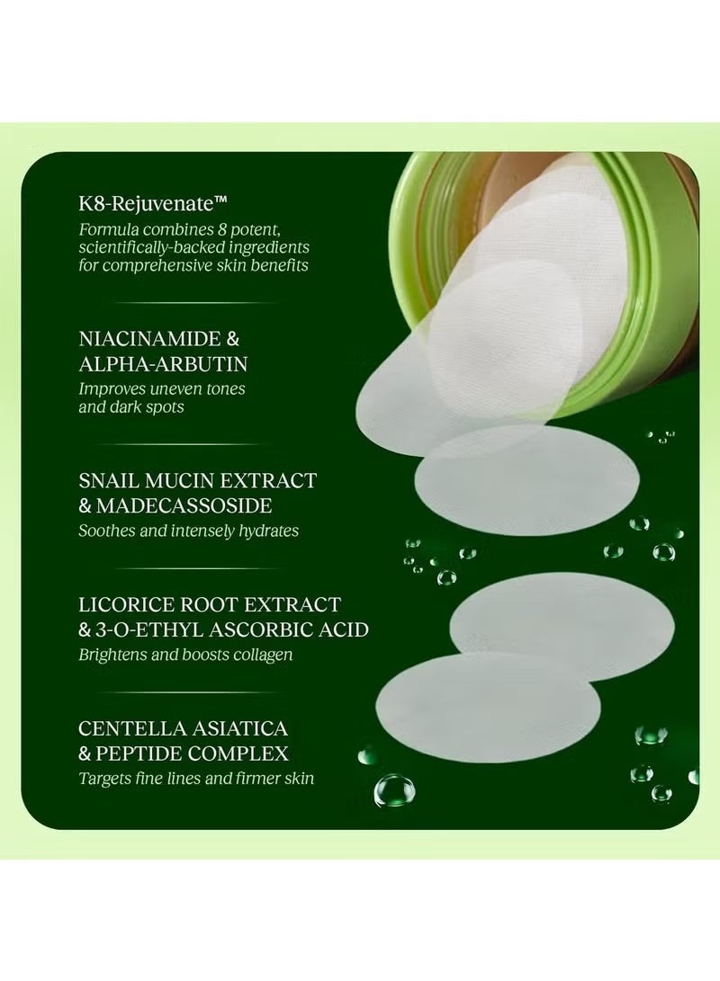 Jiyu Skin Cell Renewal and Rejuvenation Toning &Brightening Face Pads Antioxidante Rich Dermatologically Tested - 100 Pads - Image 4
