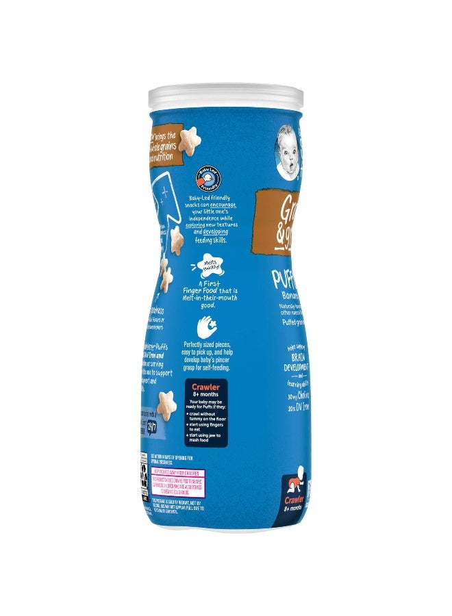 Gerber Gerber, Snacks for Baby, Grain & Grow, Puffs, Puffed Grain Snack, 8+ Months, Strawberry Apple, 1.48 oz (42 g)  - Image 3