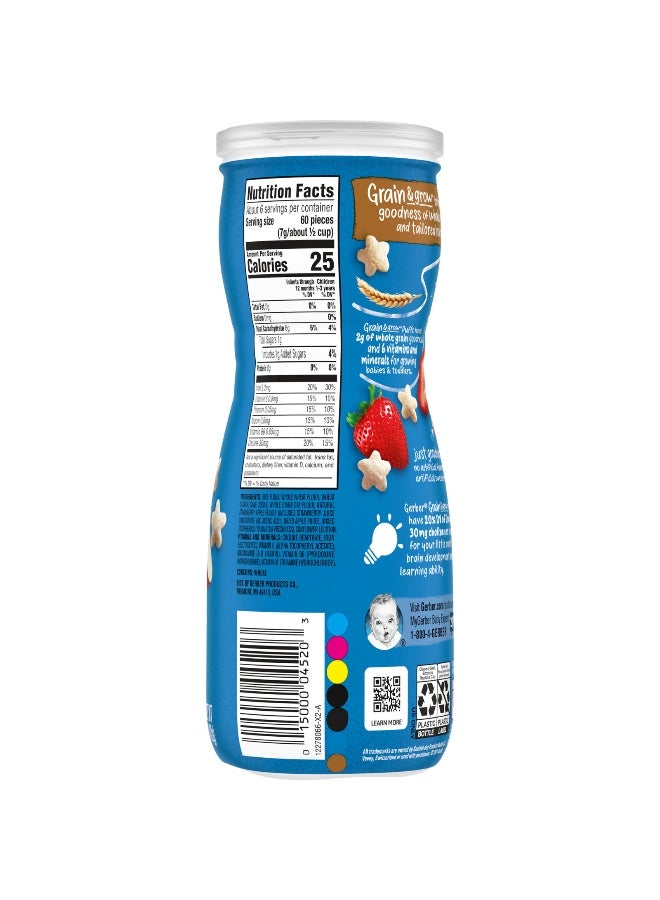 Gerber Gerber, Snacks for Baby, Grain & Grow, Puffs, Puffed Grain Snack, 8+ Months, Strawberry Apple, 1.48 oz (42 g)  - Image 2