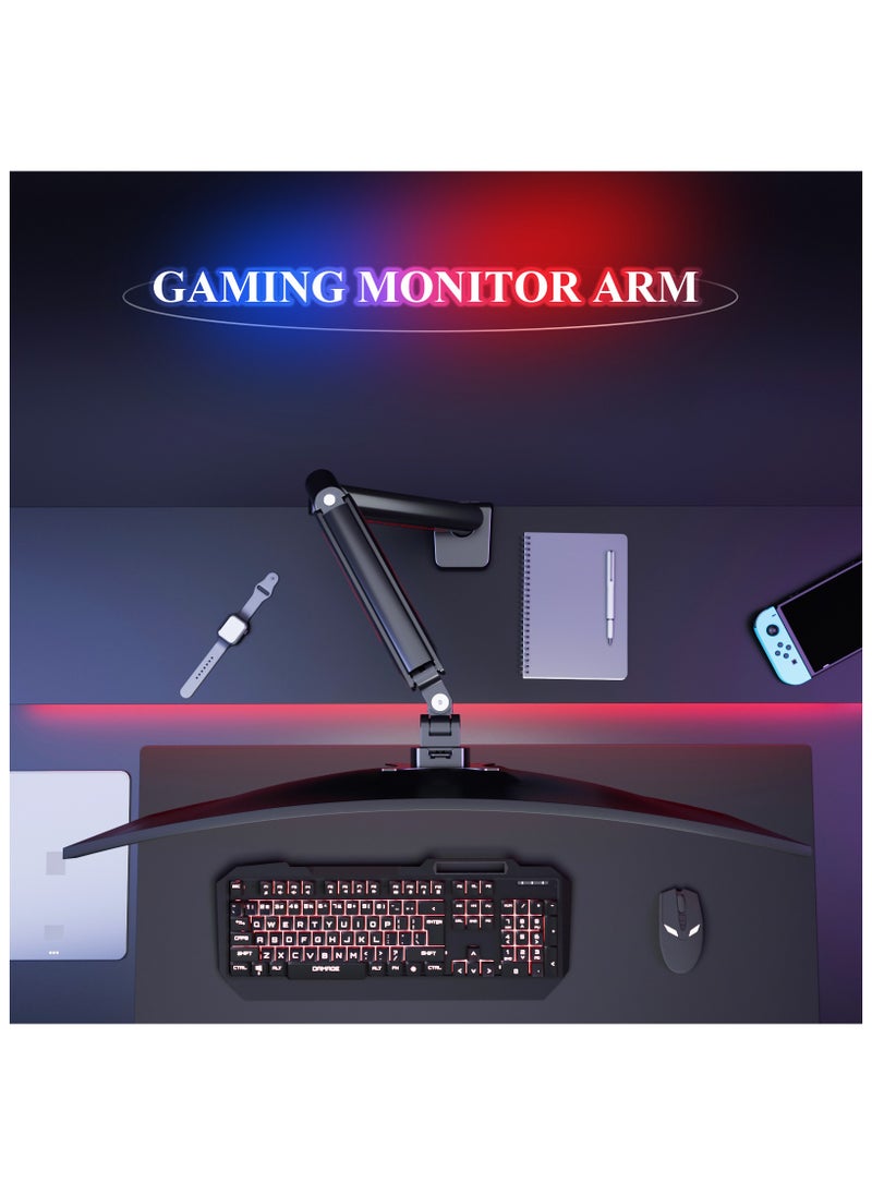 Fydeamer Fydeamer PC Monitor Arm Gaming Monitor Arm 17-35 inches LCD Display Arm Gas Spring VESA 75X75/100X100 Multi Angle Adjustment 11KG/24LBS Load Capacity Single Arm Black  - Image 4