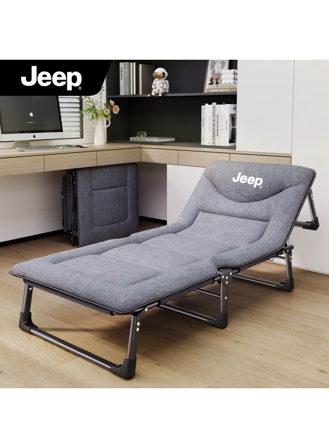 Jeep سرير جيب قابل للطي مع مسند ظهر سرير مفرد سرير قيلولة مكتبي سرير متعدد الوظائف مرتبة مدمجة نسخة موسعة - Image 1