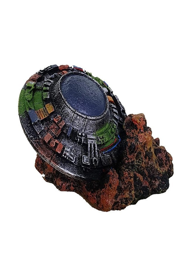 Saim Aquarium UFO Decorations,Medium Fish Tank Decor Cave for Fish Tank Micro Flying Saucer Creative Decor Reptile Box Landscaping Ornament - Image 4