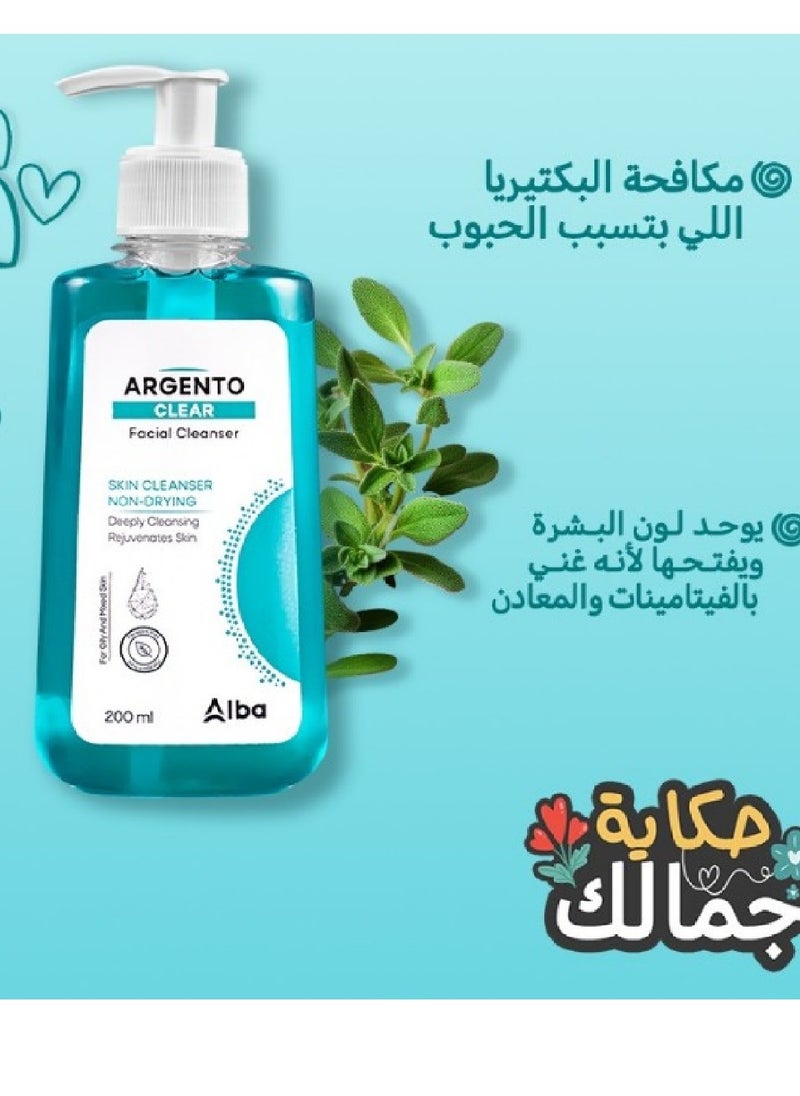 ARGENTO Clear Facial Cleanser For Oily & Mixed Skin Type 200 Ml  - Image 3