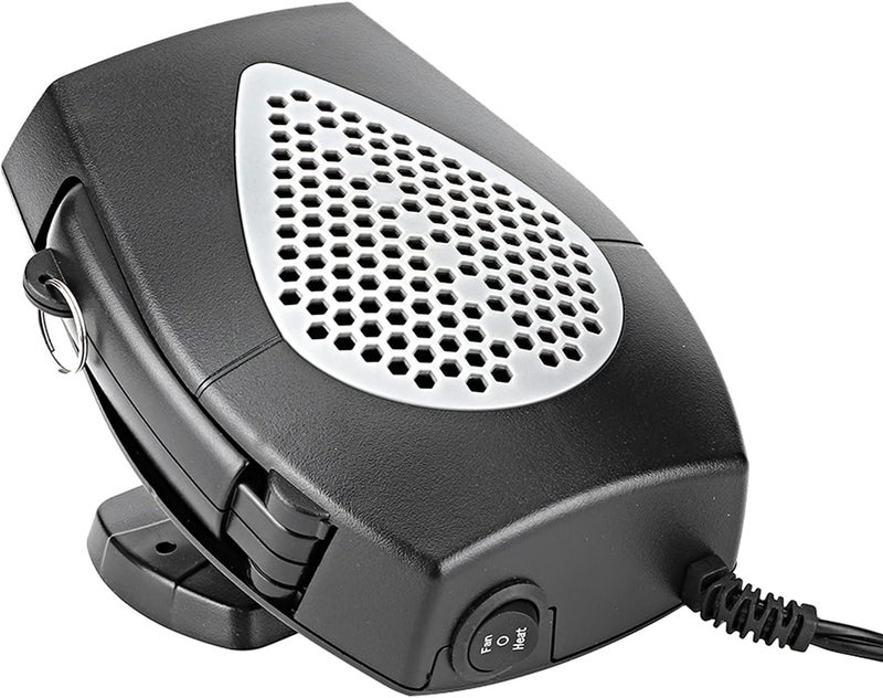 24V Portable Heating Fan and Car Heater, Vehicle Defroster and Demister with Brushless Motor, Retractable Handle and 58.95 Inch Power Cord, Cigarette Lighter Plug, Red and Black (Gray) - Image 3