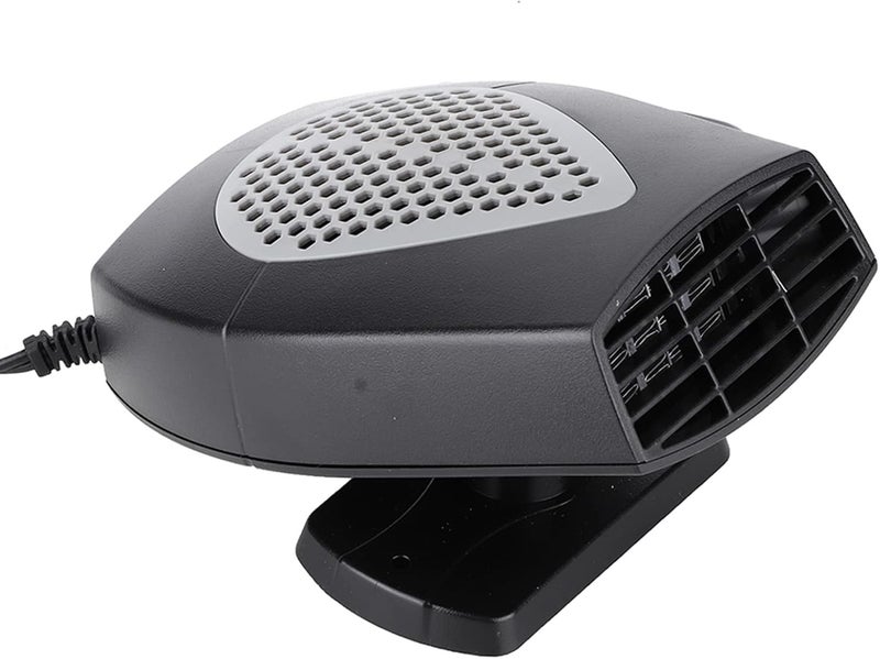 24V Portable Heating Fan and Car Heater, Vehicle Defroster and Demister with Brushless Motor, Retractable Handle and 58.95 Inch Power Cord, Cigarette Lighter Plug, Red and Black (Gray) - Image 2