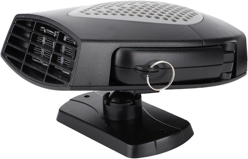 24V Portable Heating Fan and Car Heater, Vehicle Defroster and Demister with Brushless Motor, Retractable Handle and 58.95 Inch Power Cord, Cigarette Lighter Plug, Red and Black (Gray) - Image 4