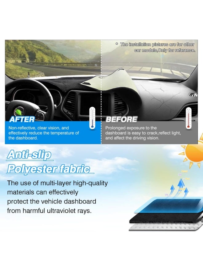 KGL BROSISS Dashboard Cover Mat for Toyota Camry 2007–2011 – Anti-Slip Dash Mat Protector, UV Heat Shield, Sunlight Glare Reduction Pad - Image 4