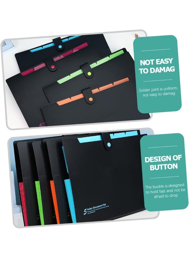 PTTIMFFM 4 Pack Expanding Accordion File Folders, 6-Pocket A4 Letter Size Document Organizers with Snap Closure, Portable Filing Folders for Home, School, Office - Image 3