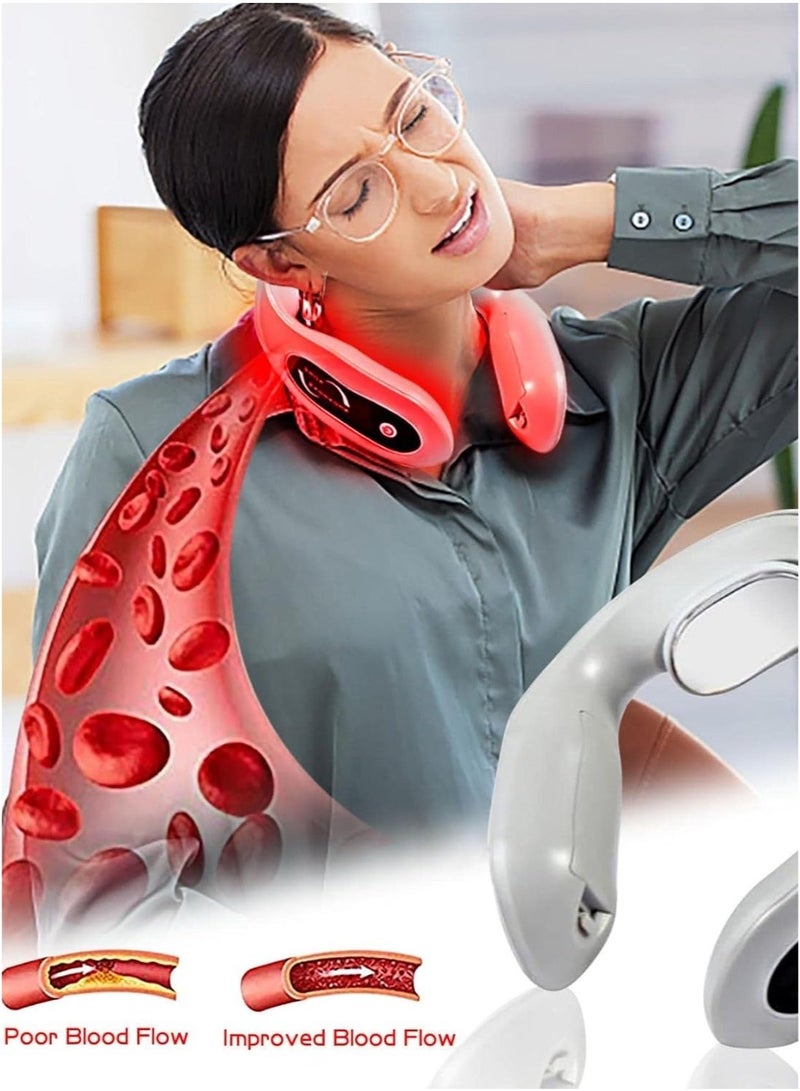 Loquat Heated Neck Massager 6 Gears Hot Compress TENS Pulse Relieve Fatigue Muscle Relax Cervical Spine Massager - Image 4