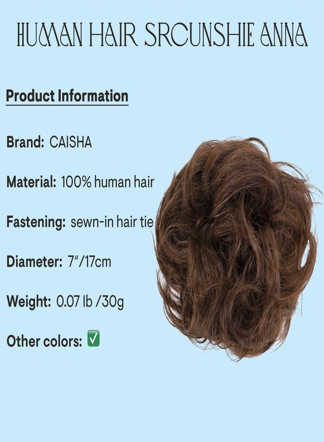 CAISHA 100% HUMAN HAIR Scrunchie Hair Piece Updo Braid Hair Scrunchy Messy Bun Brown H312d - Image 2