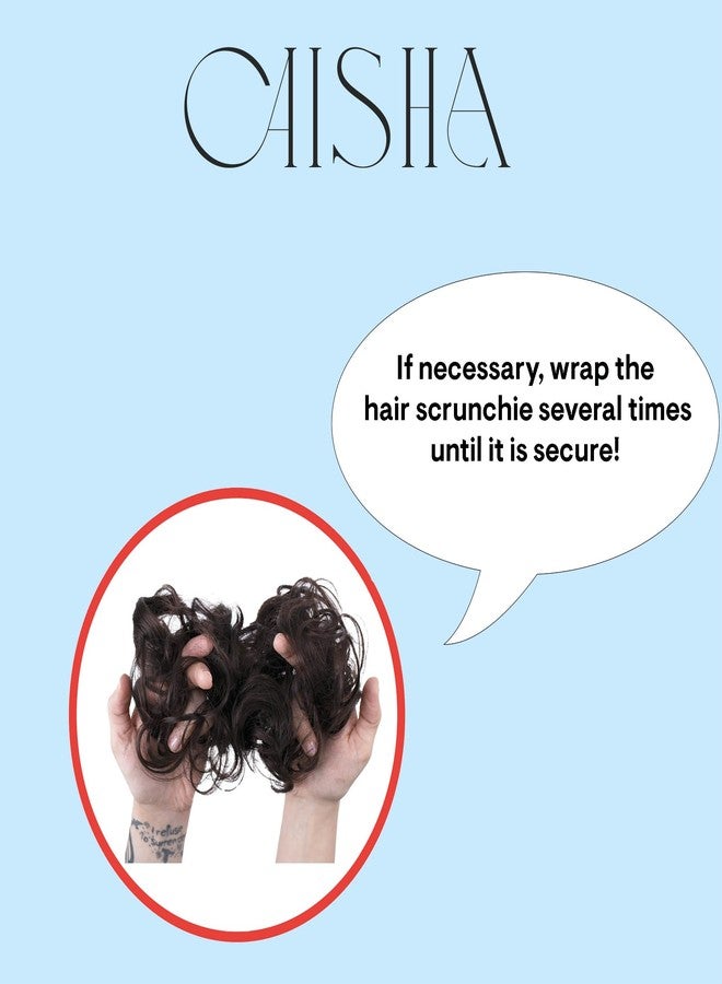 CAISHA 100% HUMAN HAIR Scrunchie Hair Piece Updo Braid Hair Scrunchy Messy Bun Brown H312d - Image 5