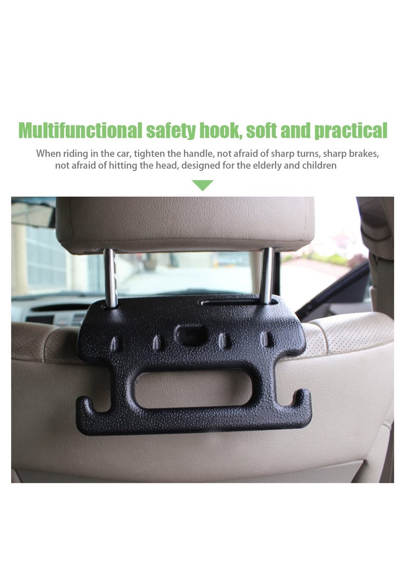 Car Seat Headrest Hook Multifunctional Back Seat Headrest Grab Handle Hanger Storage Organizers for Purse Coat Grocery Handbag Interior Accessories Universal for Car Truck SUV (2 Pack) - Image 3