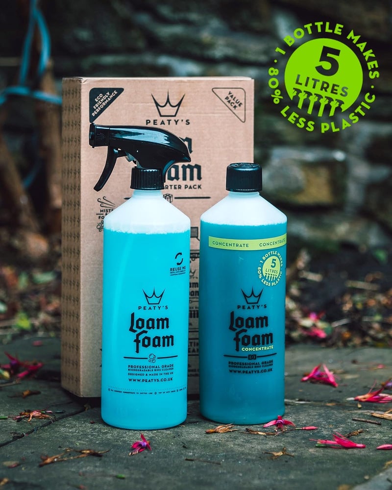 Peaty's Loam Foam Bicycle Cleaning Kit - Biodegradable Starter Pack with 1L Cleaner & 1L Concentrate - Image 2