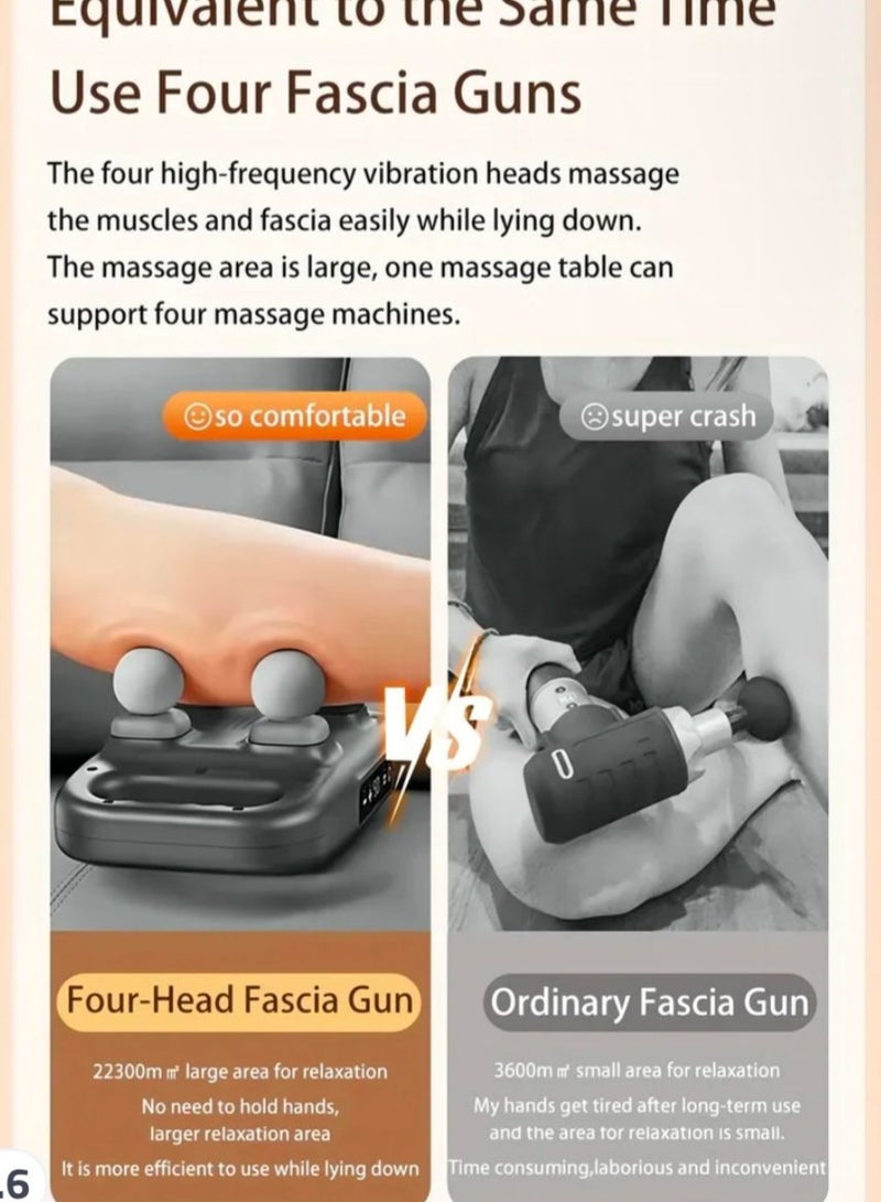  BOUNDS Deep Tissue Massager Percussion Back Massager Handheld Four Heads Massager Gun for Athletes Myofascial Gun for Body Pain Relief - Image 5