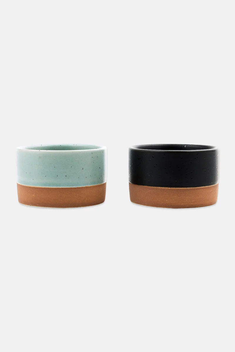 Muy Mucho 2 Pieces Ceramic Bowl Tapas Set 6,5 x 4 cm, Black