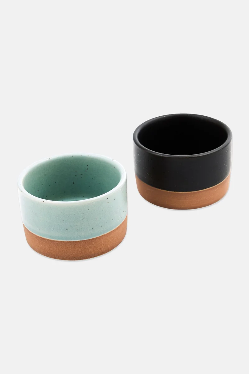 Muy Mucho 2 Pieces Ceramic Bowl Tapas Set 6,5 x 4 cm, Black