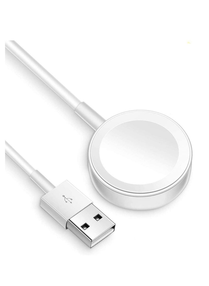 ELTRAZONE Portable Smart USB Watch Charger Cable Magnetic Wireless Charging Dock For Apple iWatch (Series 7/6/5/4/3/2) Apple watch For iPhone - White  - Image 1
