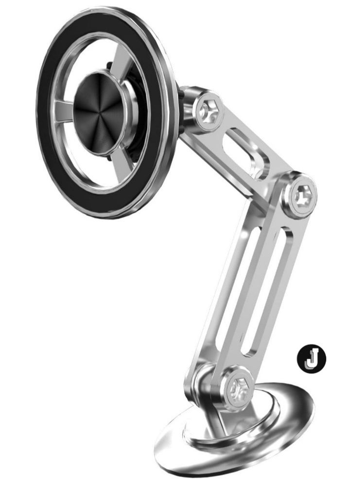 JAJEEK "NEW Universal 360° PRO Magnetic Suction Car Phone Holder with Adjustable Arm – Silvery" - Image 1