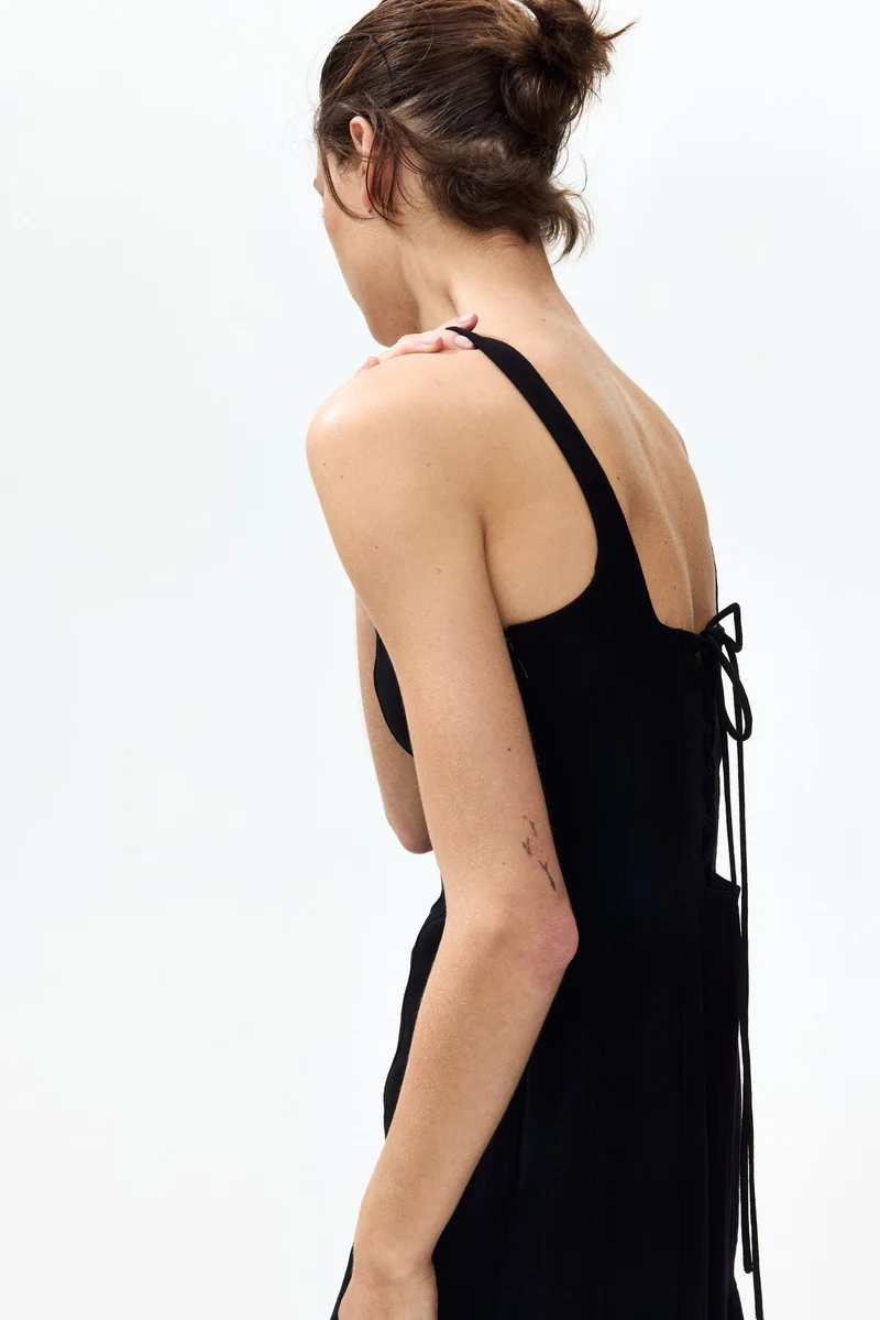 Flared-skirt midi dress