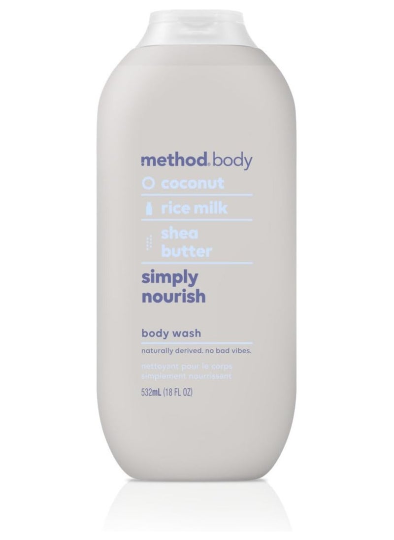 Method - Method Body Wash, Simply Nourish, Paraben and Phthalate Free, 18 oz, 532ml - Image 1