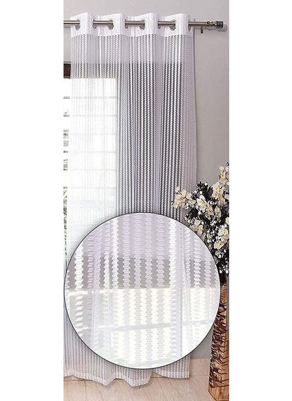 INIKA CREATION Eyelet Polyester Tissue Curtain White 5 Feet Set of 1