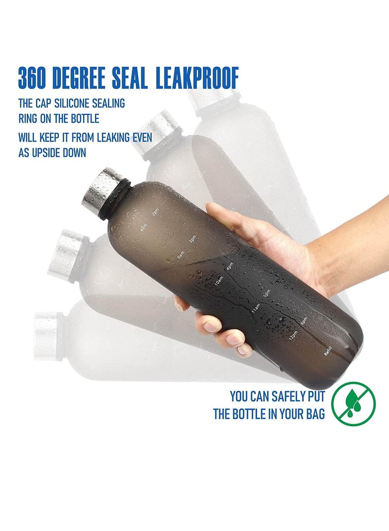 TYCOM Drinking Water Bottle With Time Marker - 1L Leak-Proof BPA Free Motivational Reusable 32oz Water Bottles With Times To Drink - Ideal For Fitness Sports Travel Gym & Outdoor  - Image 3
