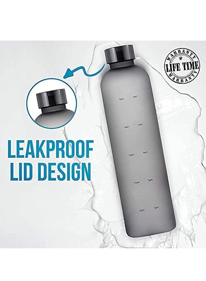 TYCOM Drinking Water Bottle With Time Marker - 1L Leak-Proof BPA Free Motivational Reusable 32oz Water Bottles With Times To Drink - Ideal For Fitness Sports Travel Gym & Outdoor  - Image 5