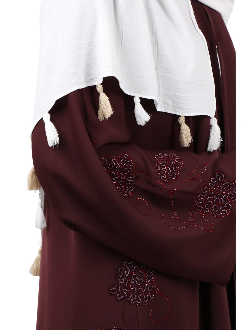 Jameela  Crinkle Cotton Scarf with Tassel Trim (White) for Women | Best Price UAE