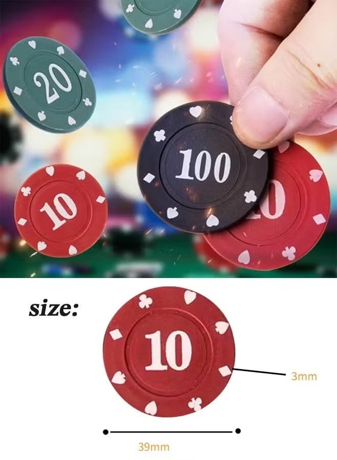 Coconut 100pcs Poker Chip Set Card Gaming Perfect for Gifts, Family Games, Birthday Parties - Image 3