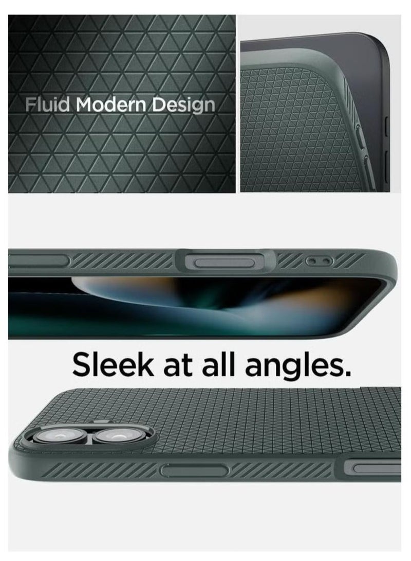 سبايجن غطاء حماية Liquid Air لهاتف iPhone 16 Plus (2024) - أخضر داكن - Image 4