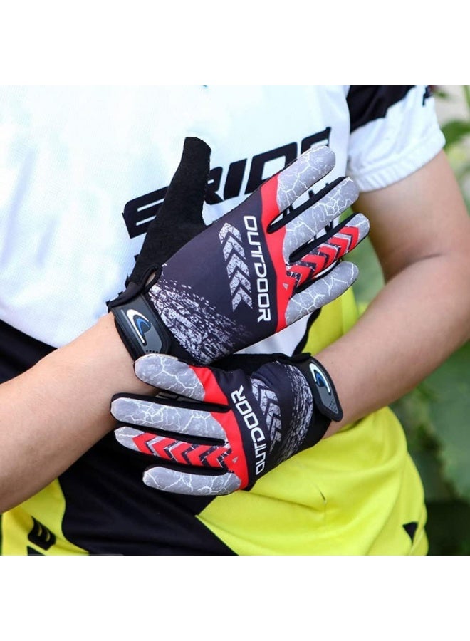 Cycling Gloves | Non-slip, Sun-protective Gloves for Men and Women | Warm, Heat-resistant Gloves for Mountain Biking, Motorcycling, Cricket, Tennis, and Outdoor Sports (Red) - Image 4