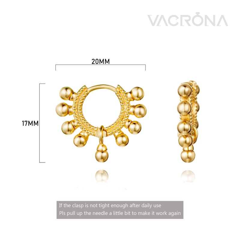 VACRONA Gold Cuff Earrings Huggie Earrings for Women 14k Gold Plated Small Huggie Hoop Earrings - Image 5