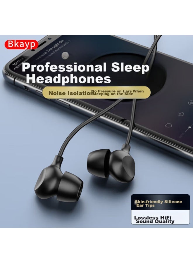 Bkayp Wired Sleep Headphones With 3.5mm Round Plug, In-ear, Noise-cancelling, Sleep-specific, Music-enhancing, Side-sleeping, Ear-comfortable, Compatible With Apple, Huawei, Vivo, Xiaomi, Oppo - Image 1