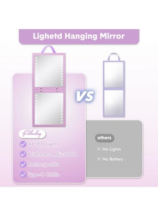 Lighted Hanging Mirror For Dance Backstage - Rechargeable Folding Led Full Length Mirror With Lights For Dancers, Portable Foldable Travel Body Mirror, Brightness Adjustable, Purple - pzsku/Z71D696D5A0C326DC32B6Z/45/_/1734437573/2b27f6d1-93e7-4572-bdb3-a073ac58f655