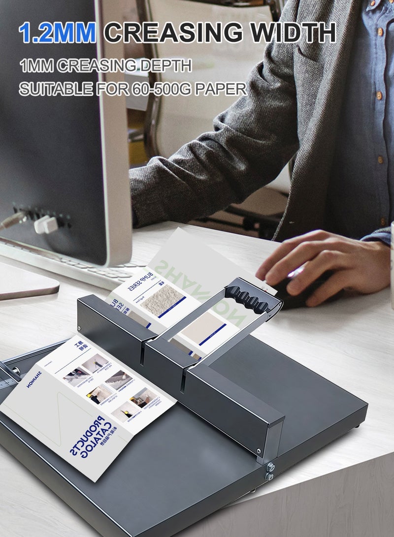 كيدل آلة طي الورق اليدوية مع 2 كتلة قابلة للتعديل ومسطرة تحديد المواقع المترية/الإمبراطورية للورق والبطاقات - Image 3