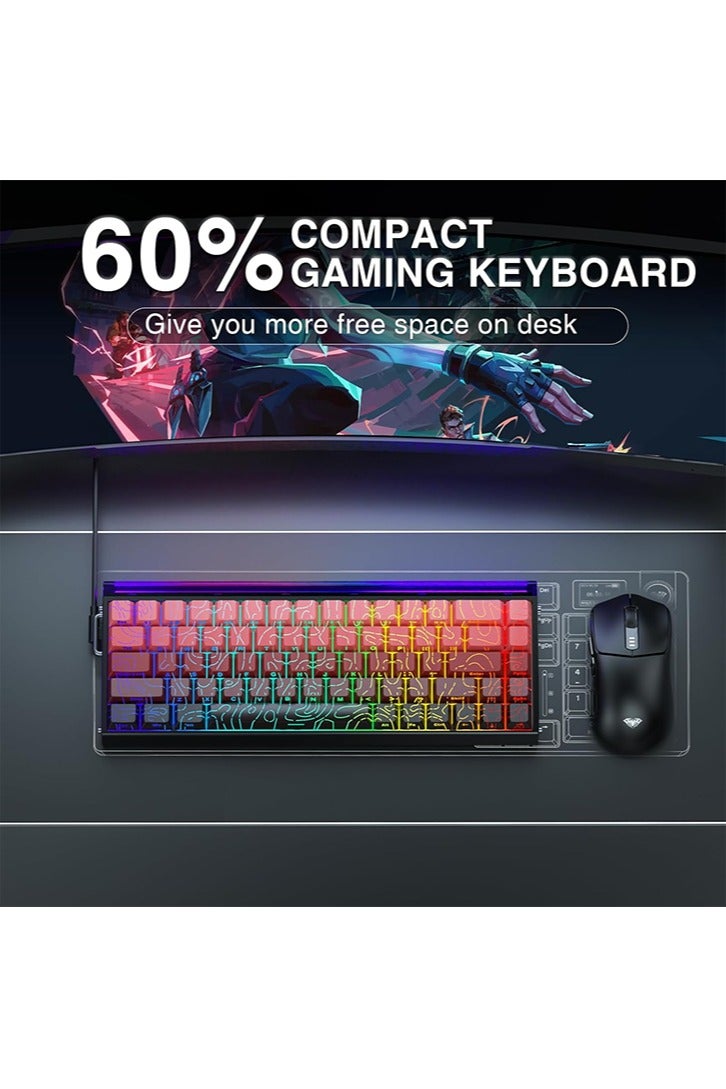 AULA Hero 68 HE 60% Gaming Keyboard Wired, Hall Effect Magnetic Switch Keyboard with 8K Hz Polling Rate, Side Printed PBT Keycaps, RGB Backlit Light Box, Customizable Web Software for PC/Mac Gamers - Image 4