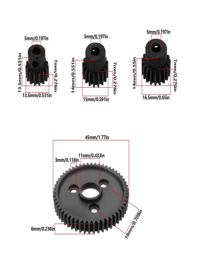 ECSiNG 1 Sets 0.8 32 Pitch Metal Steel 3956 Motor Gears Spur Gear with 15T 17T 19T Pinions Gear Compatible with Tra-xxas 1/10 Slash 4x4 4WD 2WD - Image 5
