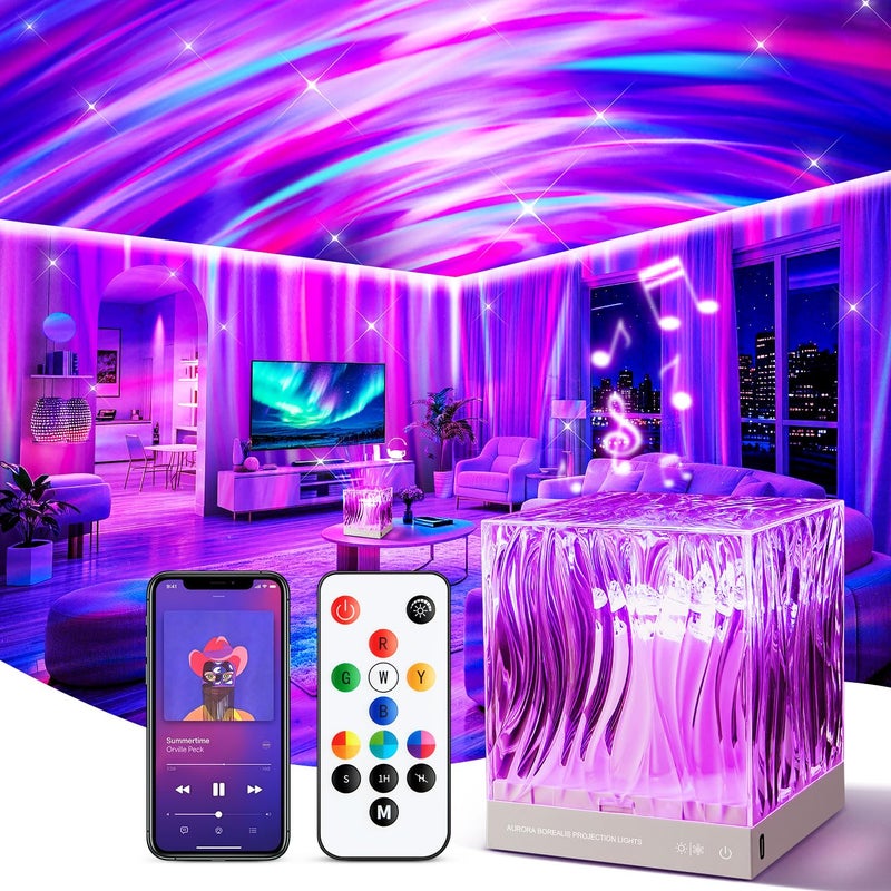PIKOY Northern Lights Projector White Noise Sound Machine for Sleep 18Color 15 White Noise Machine for Sleeping Bluetooth Aurora Light Projector for Bedroom Aurora ProjectorShower Light Ambient Lighting - Image 2