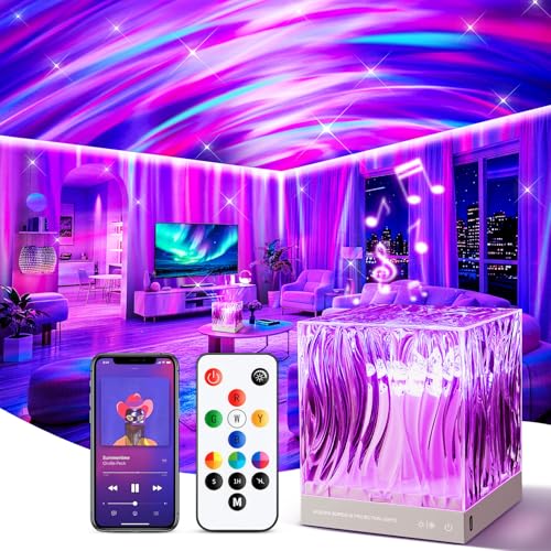 PIKOY Northern Lights Projector White Noise Sound Machine for Sleep 18Color 15 White Noise Machine for Sleeping Bluetooth Aurora Light Projector for Bedroom Aurora ProjectorShower Light Ambient Lighting - Image 1